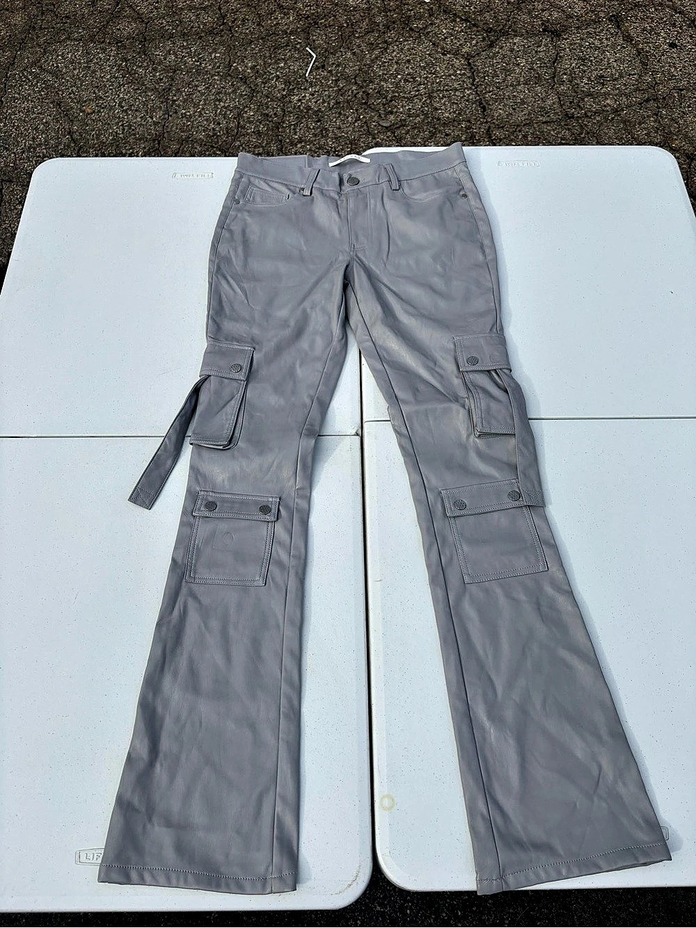 ROXY Gray Cargo Flare Pants Waist 34/36